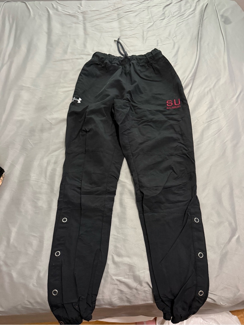 Under Armour Black Track Joggers with Red SU Logo